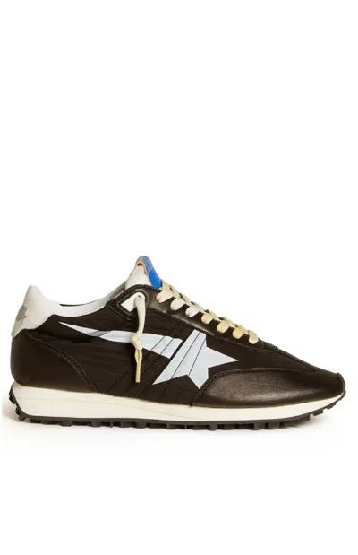 Golden Goose Brown Leather And Textile Sneakers In Multi
