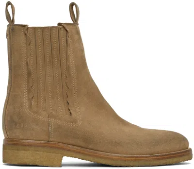 Golden Goose Brown Leather Chelsea Boots In Tobacco