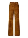 Golden Goose Suede Leather Pants For Men In Marrón