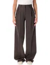 Golden Goose Brown Pinstripe Wool Wide-leg Trousers In Brown