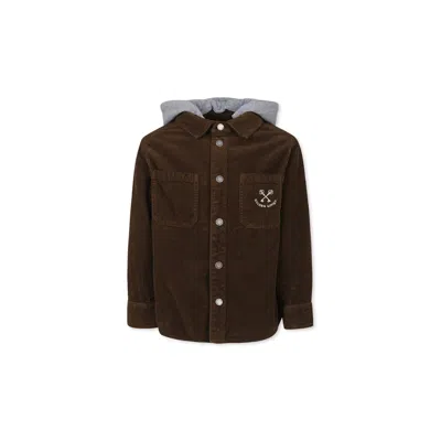 Golden Goose Kids' Brown Shirt For Boy With Logo