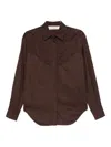 Golden Goose Viscose Shirt With Quilted Details In Brown