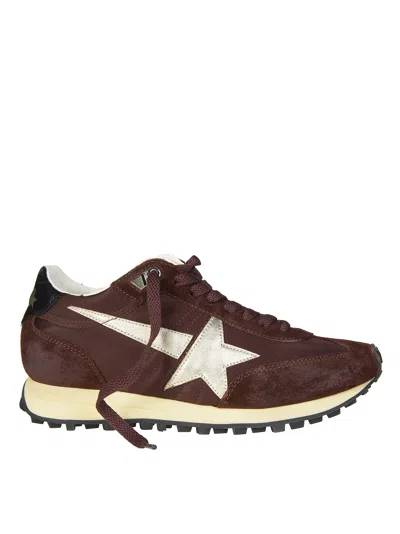 Golden Goose Brown Suede White Star Sneakers In Multi