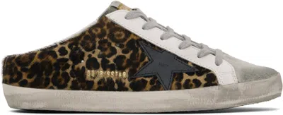 Golden Goose Brown Super-star Sabot Sneakers In 80189 Leopard/beige