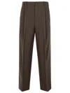 Golden Goose Wool Trousers Pockets Belt Loops In Brown