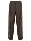Golden Goose Wool Trousers Pockets Belt Loops In Brown
