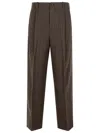 Golden Goose Wool Trousers Pockets Belt Loops In Brown