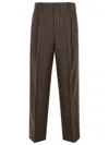 Golden Goose Wool Trousers Pockets Belt Loops In Green