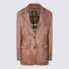 Golden Goose Tailored Blazer With Notch Lapel And Pockets In Brown