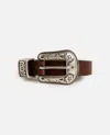Golden Goose Brown Vita Embellished Buckle Belt In Brown