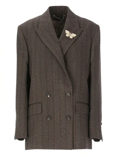 GOLDEN GOOSE BROWN WOOL BLAZER