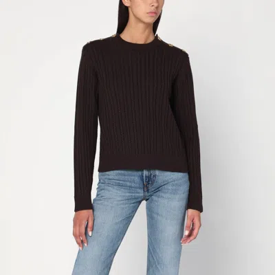 Golden Goose Brown Wool Blend Sweater In Black