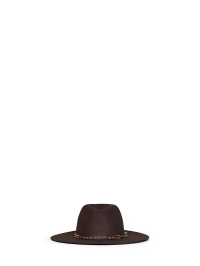 Golden Goose Brown Wool Felt Fedora With A Leather Band
