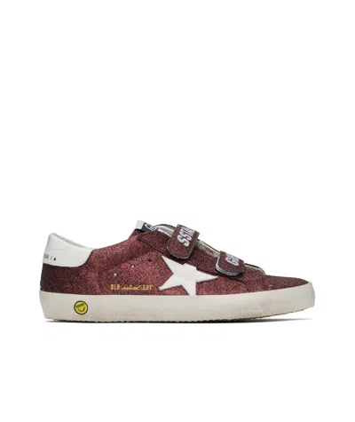 Golden Goose Burgundy Old School Trainers In 82469 Bordeaux/white