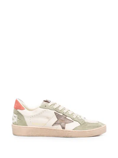 Golden Goose Butter Grey Sage Green Ball Star Sneakers In Multi