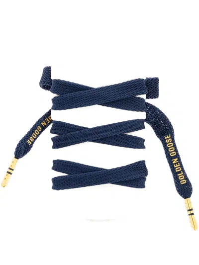 Golden Goose Button-appliqué Shoelaces In Blue