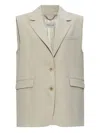 Golden Goose Button-down Gilet In Neutrals