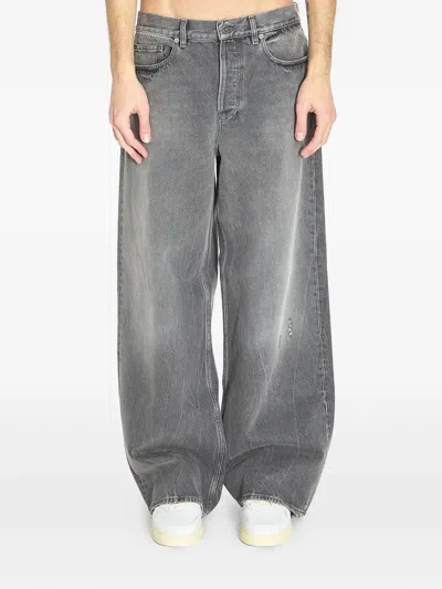 Golden Goose Journey Mens Wide Denim Five Pocket Trousers In Gray