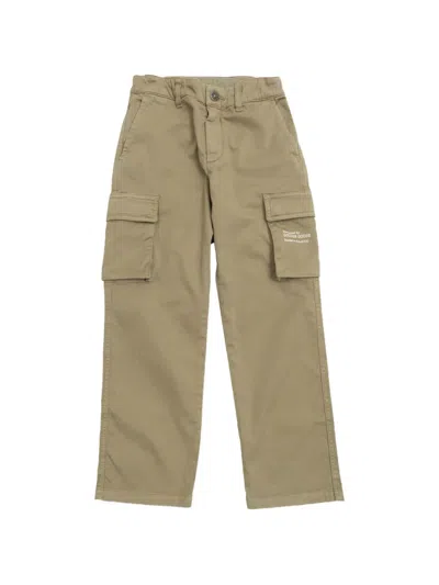 Golden Goose Kids' Buttoned Cargo Trousers In Green
