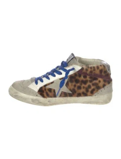 Pre-owned Golden Goose Calf Hair Animal Print Sneakers In Neutral