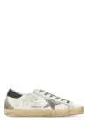 Golden Goose Calf Leather Distressed Sneakers In White