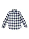 Golden Goose Logo-print Checked Shirt In Blue