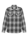 Golden Goose Wool Blend Long Sleeve Checked Shirt In Green