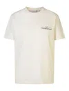 Golden Goose Cotton T-shirt With Cursive Logo Printed On The Front. In Blanco