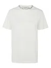Golden Goose White Crewneck T-shirt With Rhinestone Embellishments On The Collar And Logo Detail On The Rear In White
