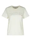 Golden Goose Women's Aged White Cotton T-shirt With Print And Embroidery In White