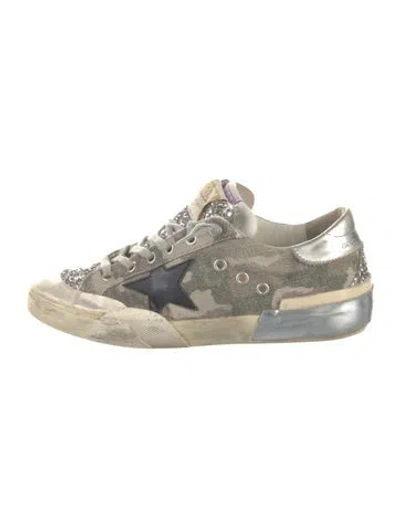 Pre-owned Golden Goose Camouflage Print Glitter Accents Sneakers In Neutral