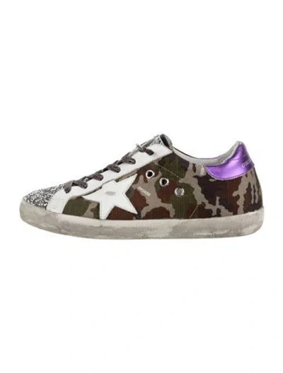 Pre-owned Golden Goose Camouflage Print Sneakers In Green