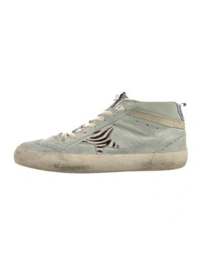 Pre-owned Golden Goose Canvas Animal Print Sneakers In Green