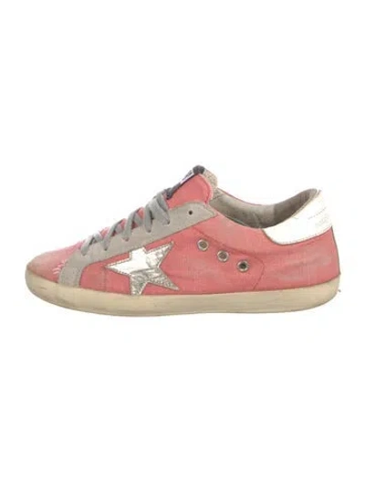 Pre-owned Golden Goose Canvas Colorblock Pattern Sneakers In Pink