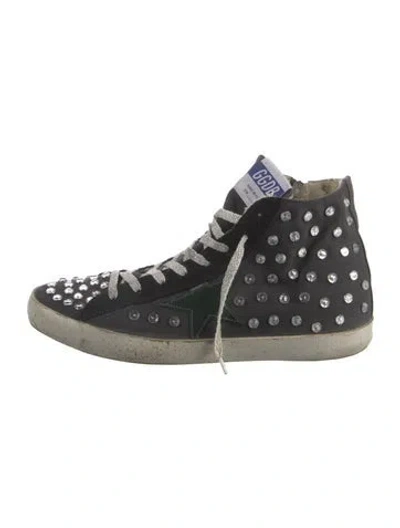 Pre-owned Golden Goose Canvas Crystal Embellishments Sneakers In Black