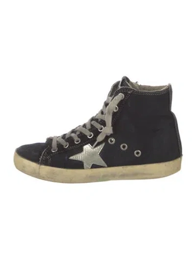 Pre-owned Golden Goose Canvas Distressed Accents Sneakers In Blue