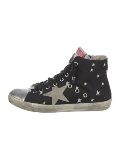 Pre-owned Golden Goose Canvas Printed Sneakers In Black