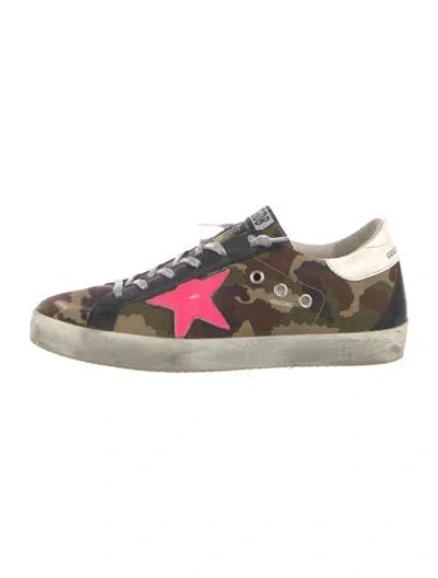 Pre-owned Golden Goose Canvas Printed Sneakers In Green