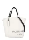 Golden Goose Spacious Beige Handbag With Dual Handles And Adjustable Strap In White