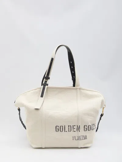 Golden Goose Canvas Shopping Bag In Beige