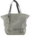 Golden Goose Sage Green Printed Logo Tote Bag With Structured Silhouette In Green