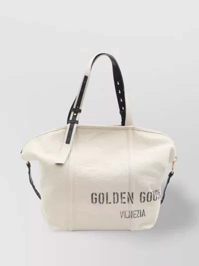 Golden Goose Canvas Tote Bag With Adjustable Handles