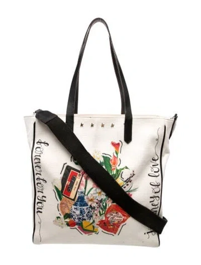 Pre-owned Golden Goose Canvas Tote In Neutral