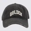 Golden Goose Starry Distressed Baseball Cap With Rigid Visor In Black