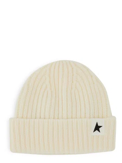 Golden Goose Textured Ribbed Beanie For Women In Neutral