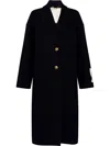 Golden Goose Navy Single-breasted Coat In Blu