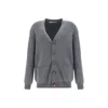 Golden Goose V-neck Gray Cardigan With Embroidered Patch