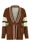 Golden Goose Journey Brown/white Cardigan In 55506