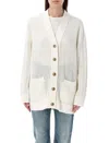 Golden Goose Openwork Cotton Cardigan In Antique White