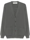 Golden Goose Cotton V-necked Cardigan In Gray